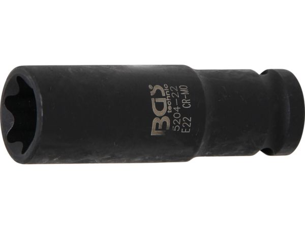 Nástrčná hlavice 1/2" E22 BGS105204-22, prodloužená, tvrzená pro E-Profil