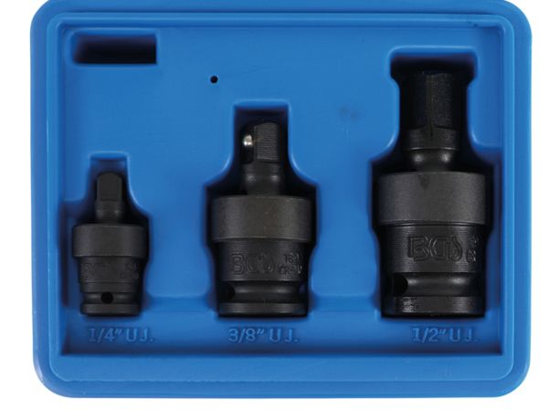 Kloubové adaptéry 1/4", 3/8", 1/2" pro pneumatické nářadí BGS109459 Sada 3 díly
