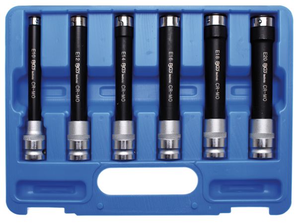 Nástrčné hlavice 1/2" pro E-profil E10 ÷ E20 BGS102028 Sada 6 dílů