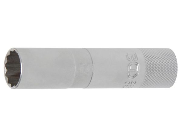 Nástrčná hlavice 3/8" 12hranná 16 x 90 mm BGS102449 pro zapalovací svíčky, s přídržnou gumou