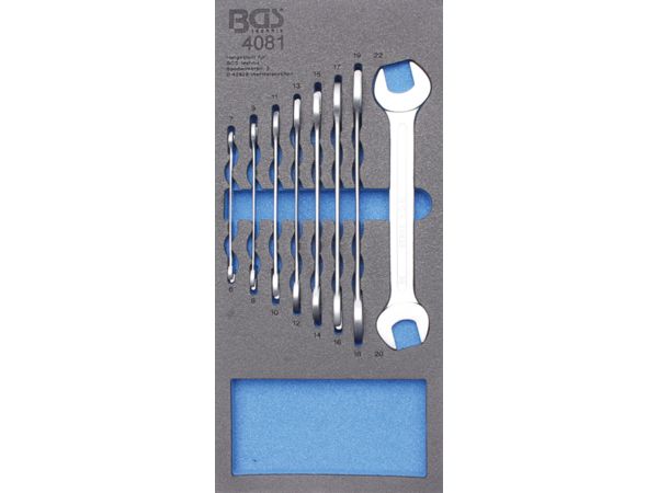 Nářaďový modul 1/3 - BGS104081 Oboustranné otevřené klíče 6 ÷ 22 mm. Sada 8 dílů