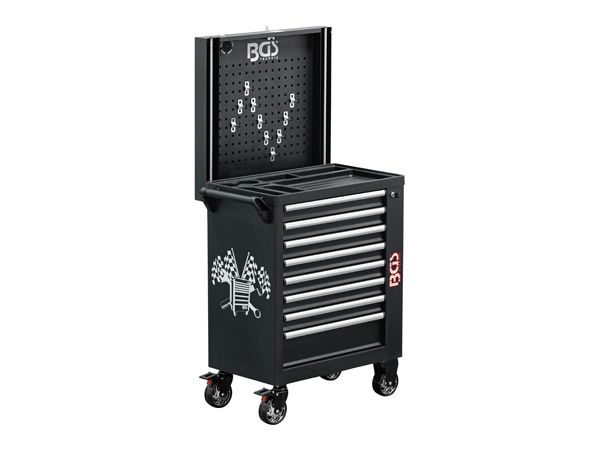 Montážní pojízdný vozík BGS104108, 8 zásuvek. Prázdný