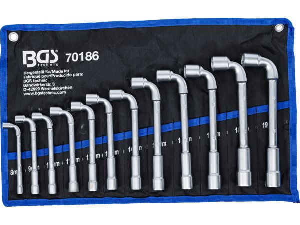 Zahnuté trubkové klíče 8 ÷ 19 mm BGS1070186 (Sada 12 dílů)