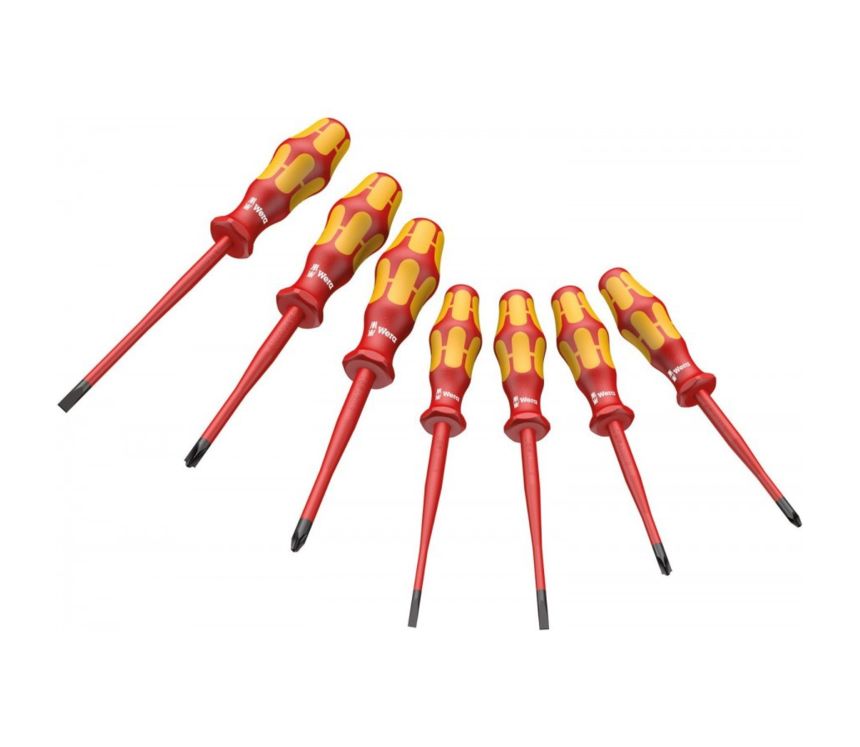 Wera 135961 Elektrikářské šroubováky Kraftform Plus řada 100 VDE typ 160 iSS/7 (Sada 7 dílů)