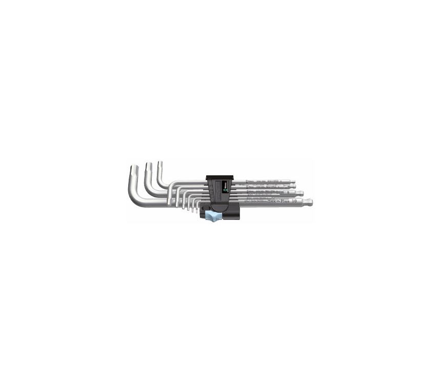 Wera 073544 Zástrčné klíče inbus 3950/9 Hex-Plus Stainless 1 SB, nerezové (Sada 9 dílů)