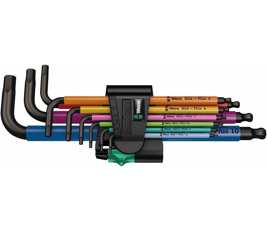 Wera 073593 Zástrčné klíče inbus 950/9 Hex-Plus Multicolour 1 SB, BlackLaser (Sada 9 dílů)