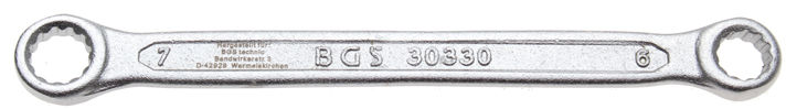 Oboustranný očkový klíč 6 x 7 mm BGS1030330, extra plochý