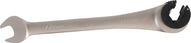 Otevřený očkoplochý klíč 11 mm s ráčnou BGS1030841 pro převlečné matice