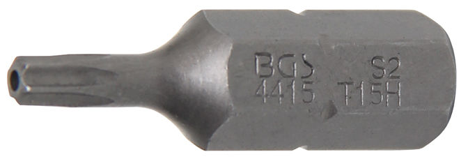 Šroubovací bit 5/16" T-profil T 15 x 30 mm, s vrtáním BGS104415