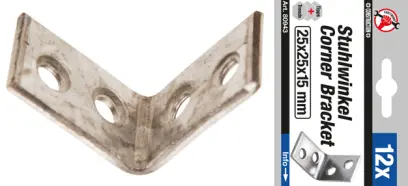 plech spojovací 25x25x15 mm, 90°, pozinkovaný (BGS1080943)