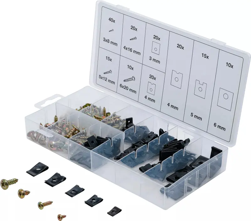 Karosářské matice a šrouby BGS108114. Sortiment 170 dilů (BGS108114)