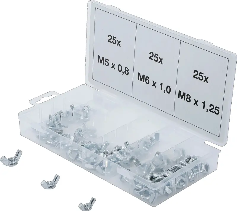 Křídlové matice M5-M6-M8 BGS108133 (Sada 75 dílů) (BGS108133)