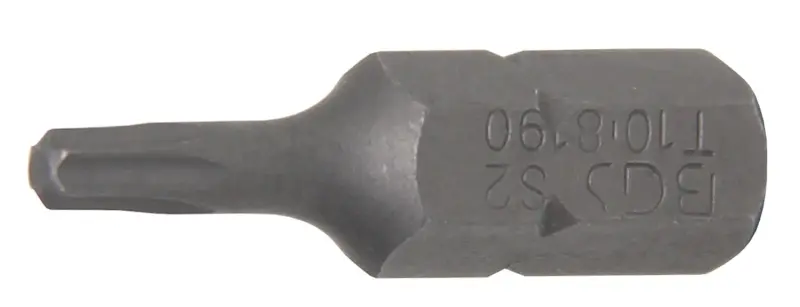 Bit  Délka 25 mm  pohon vnější šestihran 6,3 mm (1/4")  T-profil (pro Torx) T10