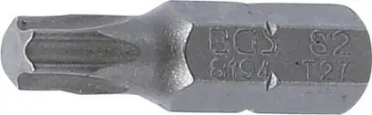 Bit  Délka 25 mm  pohon vnější šestihran 6,3 mm (1/4")  T-profil (pro Torx) T27