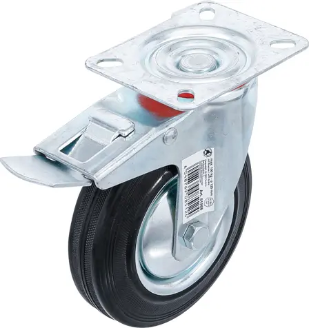 Otočné kolečko Kraftmann pr. 125 mm BGS1081968 s brzdou a základnou (BGS1081968)