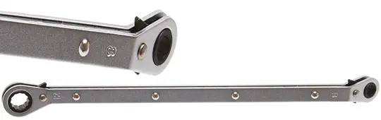 Oboustranný očkový klíč 8 x 10 mm s ráčnou BGS108264 vyhnutý, 12hranný. Pro žhavicí svíčky VW, Audi, Renault (BGS108264)