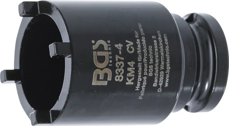 BGS 8337-4 Nástrčná hlavice 1/2" na matice se zářezy KM4 (vnější čep) (BGS108337-4)