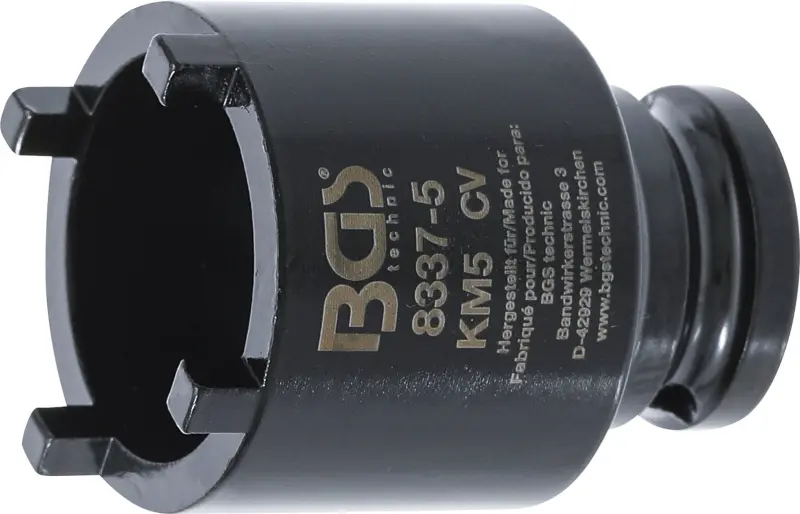 BGS 8337-5 Nástrčná hlavice 1/2" na matice se zářezy KM5 (vnější čep) (BGS108337-5)