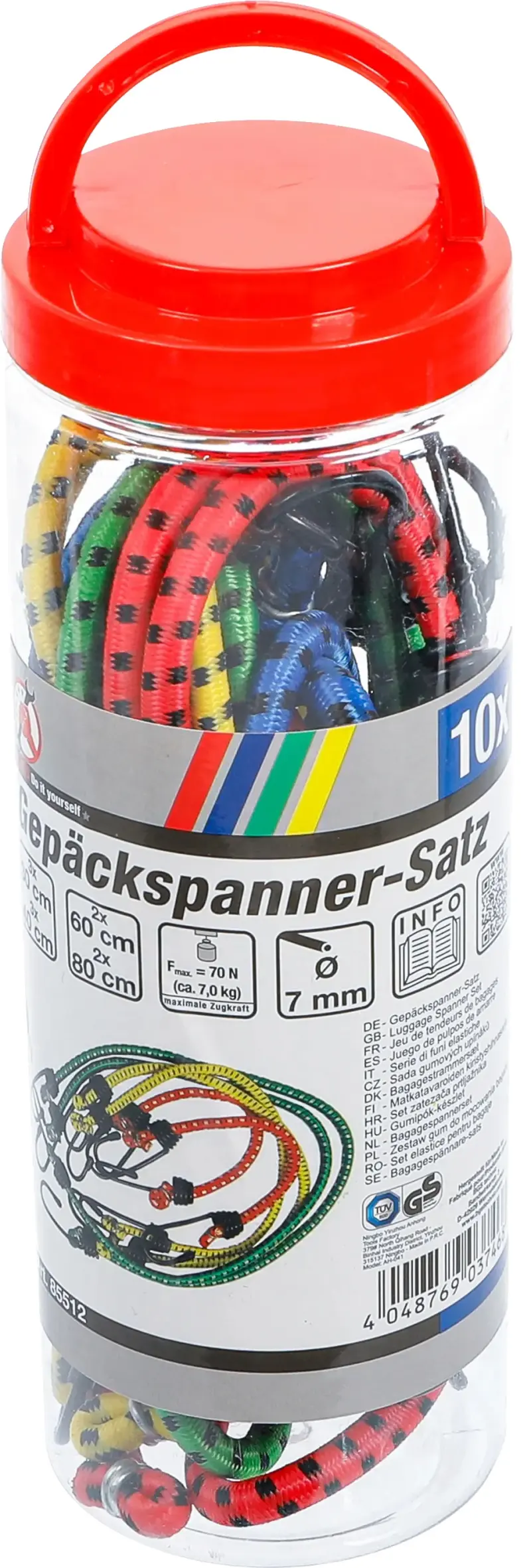 Gumové upínáky Kraftmann 30 ÷ 80 cm BGS1085512 Sada 10 dílů (BGS1085512)