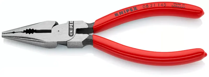 Kleště kombinované úzké ploché KNIPEX 08 21 145 145 mm - leštěná hlava, černěné (K 8 21 14 5)