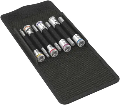 Wera 003180 Zástrčné bitové hlavice 3/8" 4 ÷ 10 mm typ 8740 B HF 1 Zyklop, přidržovací fce (7 ks) (W05003180001)