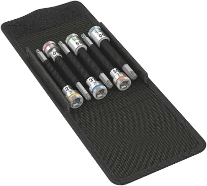 Wera 003185 Zástrčné bitové hlavice 3/8" TX25 ÷ TX 50 typ 8767 B TORX HF 1 Zyklop, přidržovací (6 ks) (W05003185001)