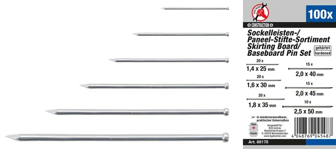 Sada soklových lišt / panelových kolíků 100dílná (BGS1088178)