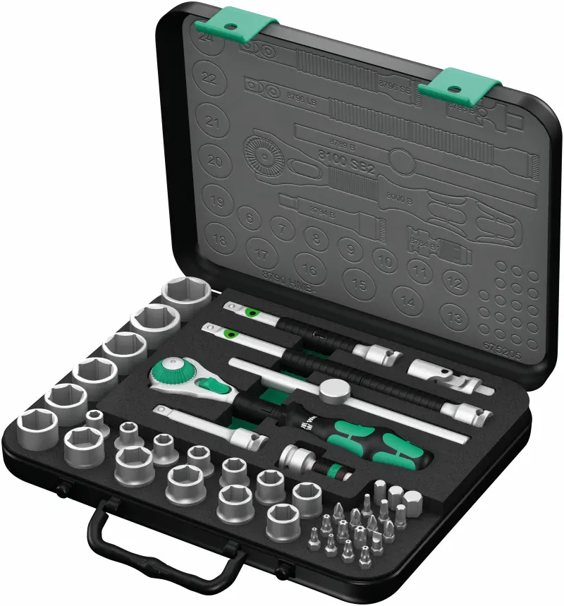 Wera 003594 Ráčnová sada Zyklop Speed 3/8" 8100 SB 2, metrická - 43 ks (W05003594001)