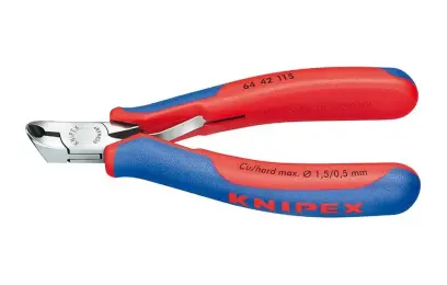 Čelní štípací kleště Knipex 64 42 115 - pro elektroniku, šikmé břity, krátká hlava (K 64 42 115)