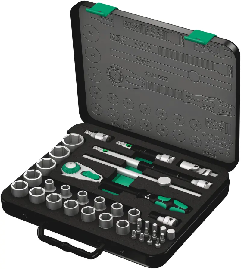 Wera 003645 Ráčnová sada Zyklop Speed 1/2" typ 8100 SC 2, metrická - 37 dílů (W05003645001)