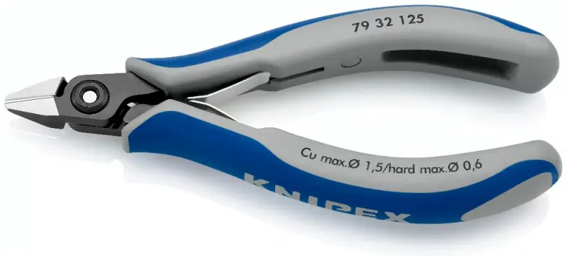 Přesné boční štípací kleště pro elektroniku 125 mm KNIPEX 79 32 125 ESD - leštěná hlava, vícesložkové návleky (K 79 32 125)