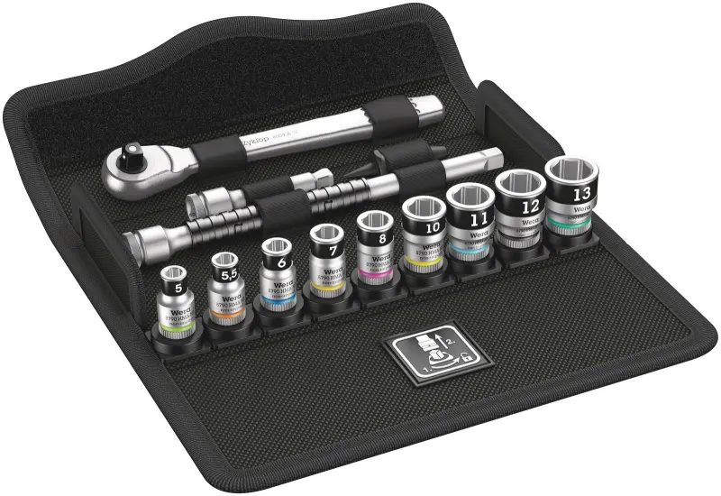 Wera 003756 Ráčnová sada Zyklop Metal 1/4" typ 8100 SA 12 HF, přidržovací - 13 dílů (W05003756001)