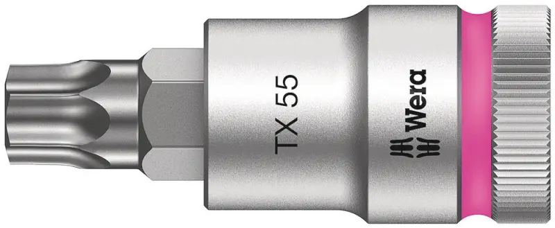 Wera 003837 Zástrčná bitová hlavice Zyklop 1/2" TX 55 Typ 8767 C HF TORX®, přidržovací  (W05003837001)