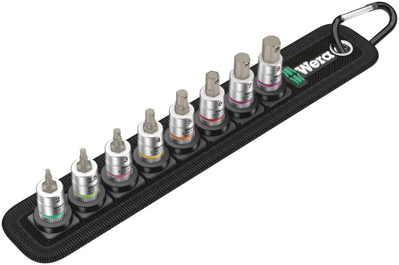 Wera 003881 Zástrčné bitové hlavice Zyklop 1/4" HEX 2 ÷ 8 mm Belt A 2, přidržovací fce - 8 dílů (W05003881001)