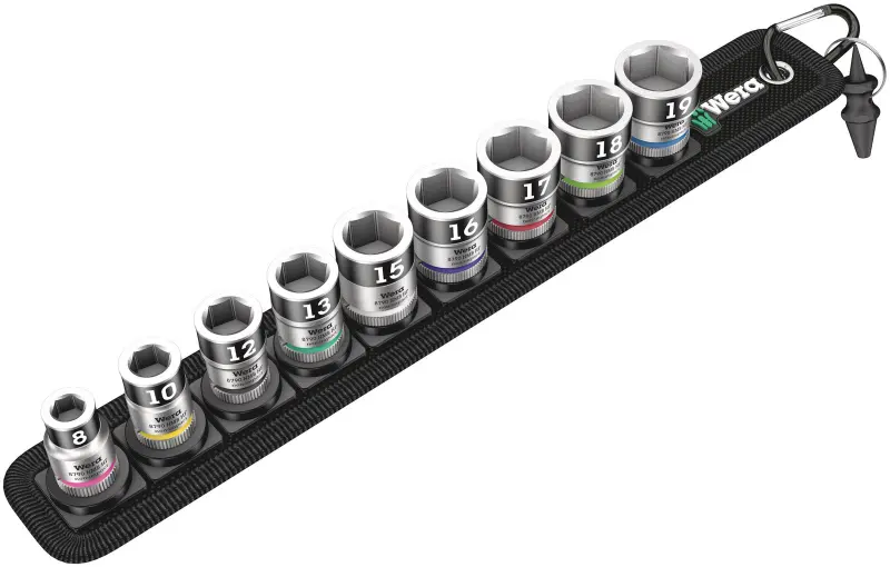 Wera 003970 Nástrčné hlavice Zyklop 3/8" HEX 1/4" ÷ 3/4" Belt B 1 Impaktor Imperial 1 typ 9608, přidržovací - 10 dílů (W05003970001)