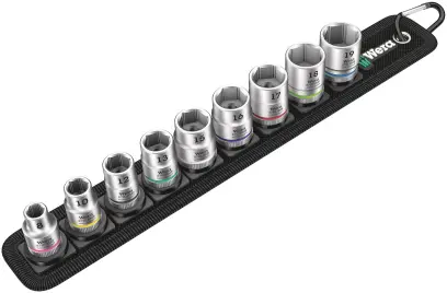 Wera 003973 Nástrčné hlavice Zyklop 3/8" HEX 8 ÷ 19 mm Belt B 4, přidržovací - 9 dílů (W05003973001)
