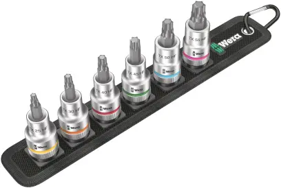 Wera 003997 Zástrčné bitové hlavice Zyklop 1/2" TX 25 ÷ TX 55 Belt C 3 TORX® HF, přidržovací - 6 dílů (W05003997001)