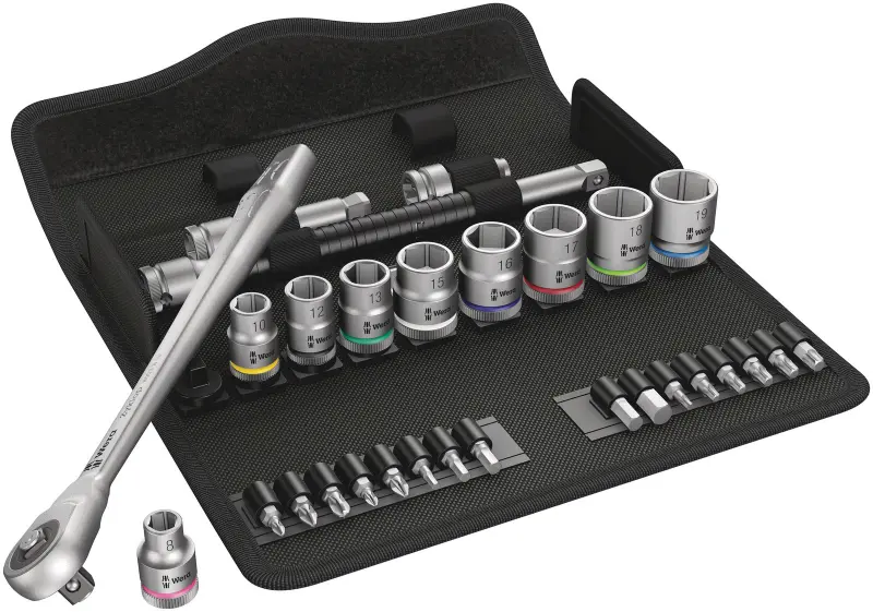 Wera 004047 Ráčnová sada  Zyklop Metal 3/8" typ 8100 SB 7, průchozí - 29 dílů (W05004047001)