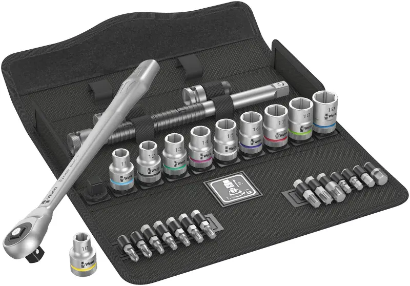 Wera 004077 Ráčnová sada Zyklop Metal 1/2" typ 8100 SC 7, metrická - 28 dílů (W05004077001)