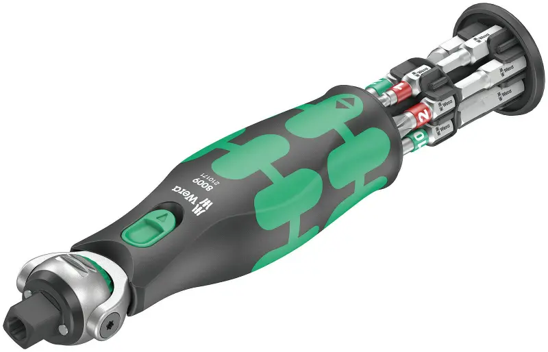 Wera 004282 Kompaktní ráčna 3/8" | 1/4" typ 8009 Zyklop Pocket Imperial Set 1, se zásobníkem bitů, palcové - 13 dílů (W05004282001)