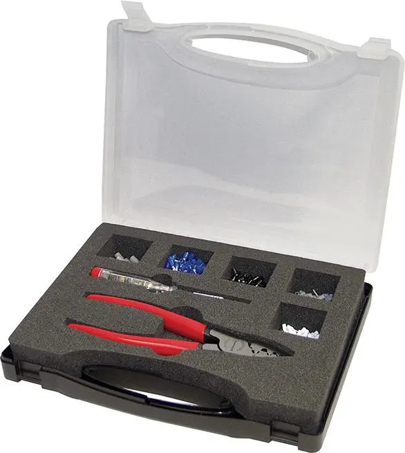 Lisovací sada na koncové dutinky s kleštěmi 452 ks FORMAT