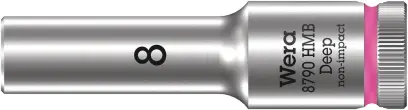 Wera 004530 Nástrčná hlavice 3/8" 8 mm Typ 8790 HMB Deep, prodloužená (W05004530001)