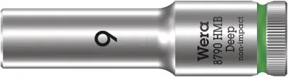 Wera 004531 Nástrčná hlavice 3/8" 9 mm Typ 8790 HMB Deep, prodloužená (W05004531001)