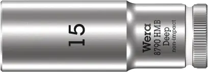 Wera 004537 Nástrčná hlavice 3/8" 15 mm Typ 8790 HMB Deep, prodloužená (W05004537001)