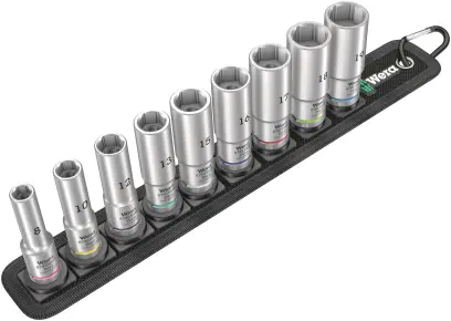 Wera 004545 Nástrčné hlavice 3/8" 8 ÷ 19 mm Belt B Deep 1, prodloužené - 9 dílů (W05004545001)