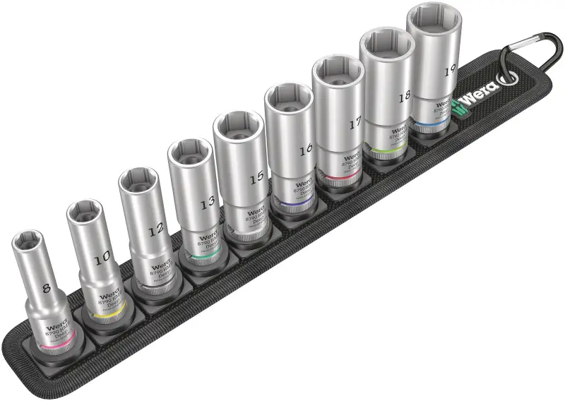 Wera 004545 Nástrčné hlavice 3/8" 8 ÷ 19 mm Belt B Deep 1, prodloužené - 9 dílů (W05004545001)