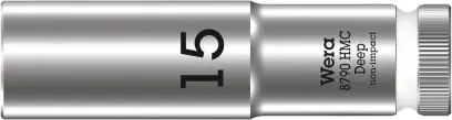 Wera 004555 Nástrčná hlavice 1/2" 15 mm Typ 8790 HMC Deep, prodloužená (W05004555001)