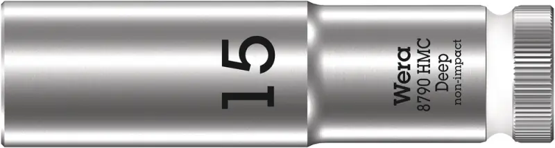 Wera 004555 Nástrčná hlavice 1/2" 15 mm Typ 8790 HMC Deep, prodloužená (W05004555001)