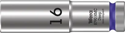 Wera 004556 Nástrčná hlavice 1/2" 16 mm Typ 8790 HMC Deep, prodloužená (W05004556001)