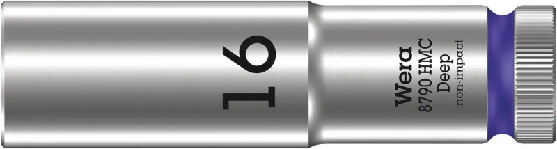 Wera 004556 Nástrčná hlavice 1/2" 16 mm Typ 8790 HMC Deep, prodloužená (W05004556001)